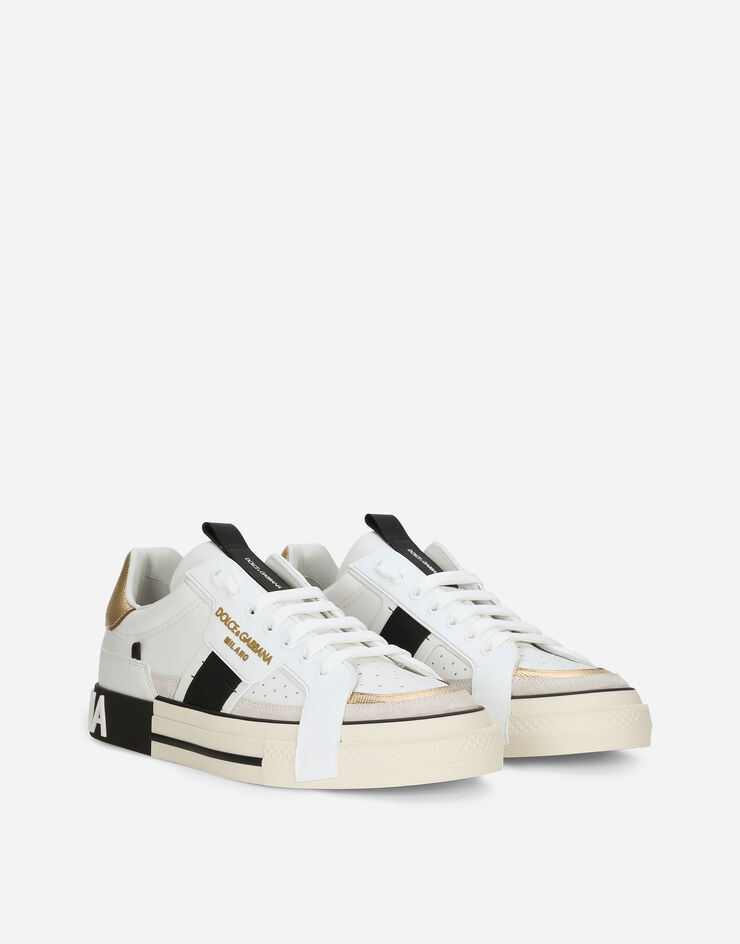 Dolce & Gabbana Sneaker Custom 2.Zero in pelle di vitello con dettagli a contrasto Bianco CS1863AO222