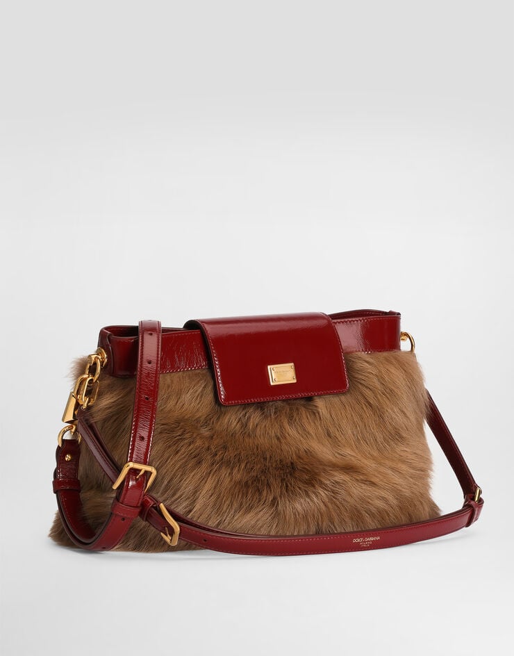 Dolce & Gabbana Vittoria fur and calfskin shoulder bag Dolce & Gabbana Vittoria fur and calfskin shoulder bag Multicolor BB7941A0736