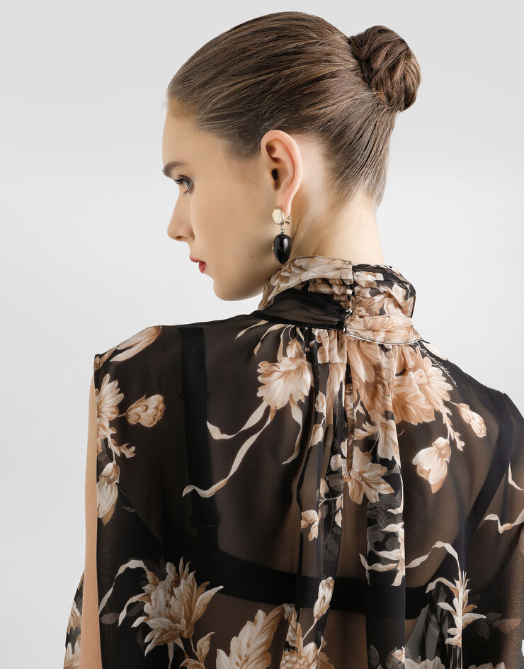 Dolce & Gabbana Rose-print chiffon shirt Print F7BD1TIS1ZO
