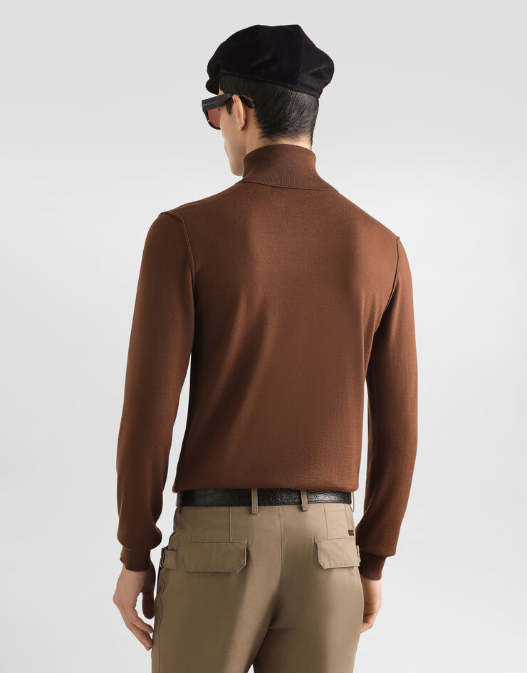 Dolce & Gabbana Cashmere turtleneck pullover Brown GXW05TJBW05