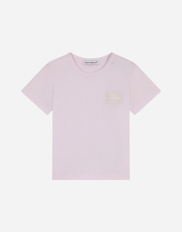 Dolce & Gabbana Jersey-t-shirt mit logoplakette Drucken L2JW9XHS7OJ