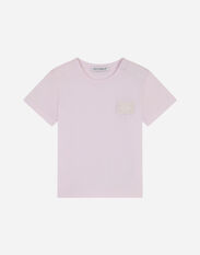 Dolce & Gabbana Jersey t-shirt with logo tag Pink L1JT7TG7OLK