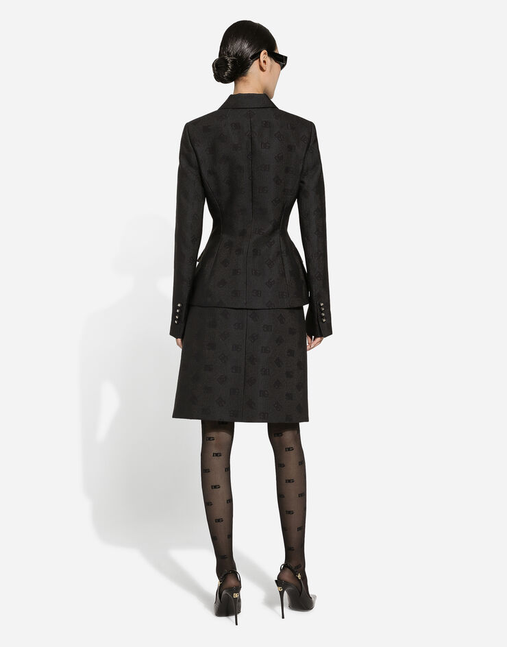 Dolce & Gabbana Veste Dolce en jacquard matelassé à logo DG Noir F26CHTHJMOW