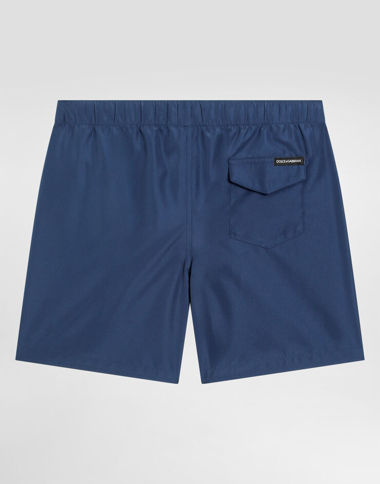 Dolce & Gabbana Medium canvas boxer shorts with DG logo Blue L4J818ON01H
