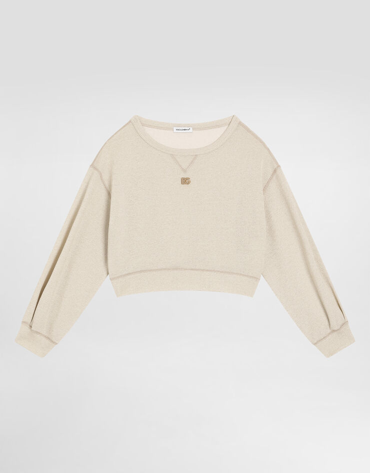 Dolce & Gabbana Sudadera de cuello redondo con logotipo DG Dorado L5JWBOG7O0U