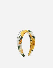 Dolce & Gabbana Satin hairband with yellow rose print White D11032A1735