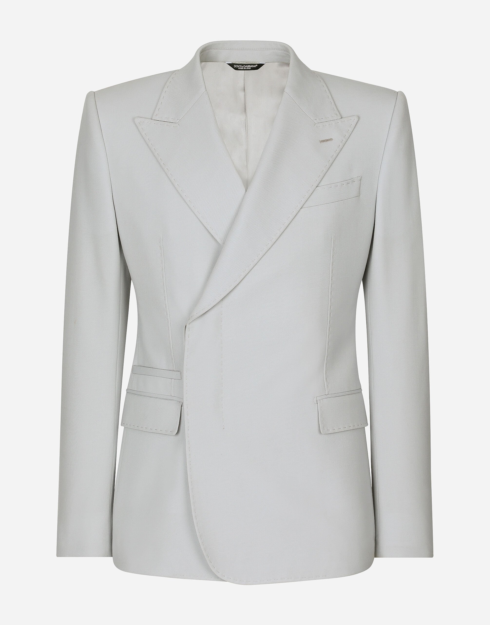 Dolce & Gabbana Double-breasted stretch wool Sicilia-fit jacket White G2NW1TFU4DV