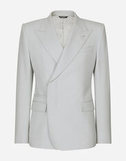 Dolce & Gabbana Double-breasted stretch wool Sicilia-fit jacket Grey G2NW1TFU4LB