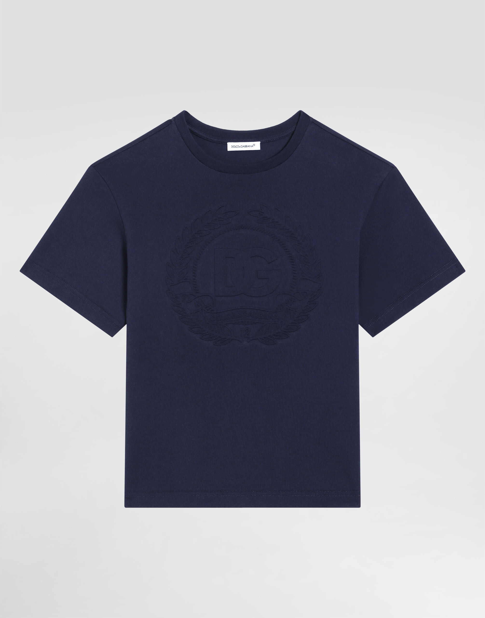 新品　DOLCE＆GABBANA Tシャツ 150/160 DOLCE&GABBANA ドルガバ ロゴプレート コットン Tシャツ (Dolce