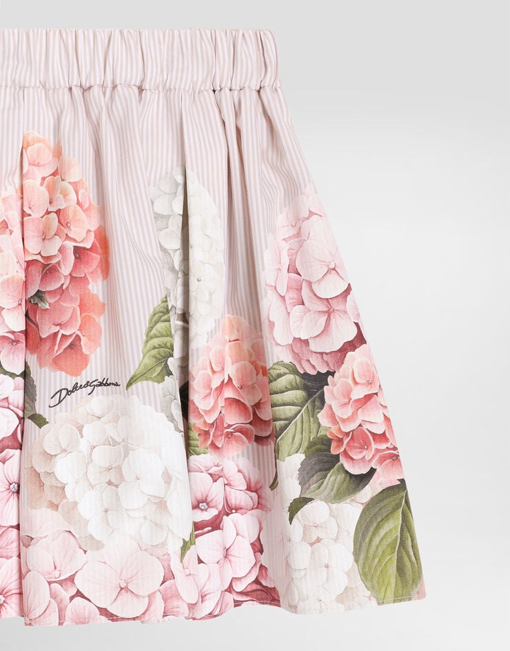 Dolce & Gabbana Hydrangea-print canvas skirt Multicolor L55I63FI5NR