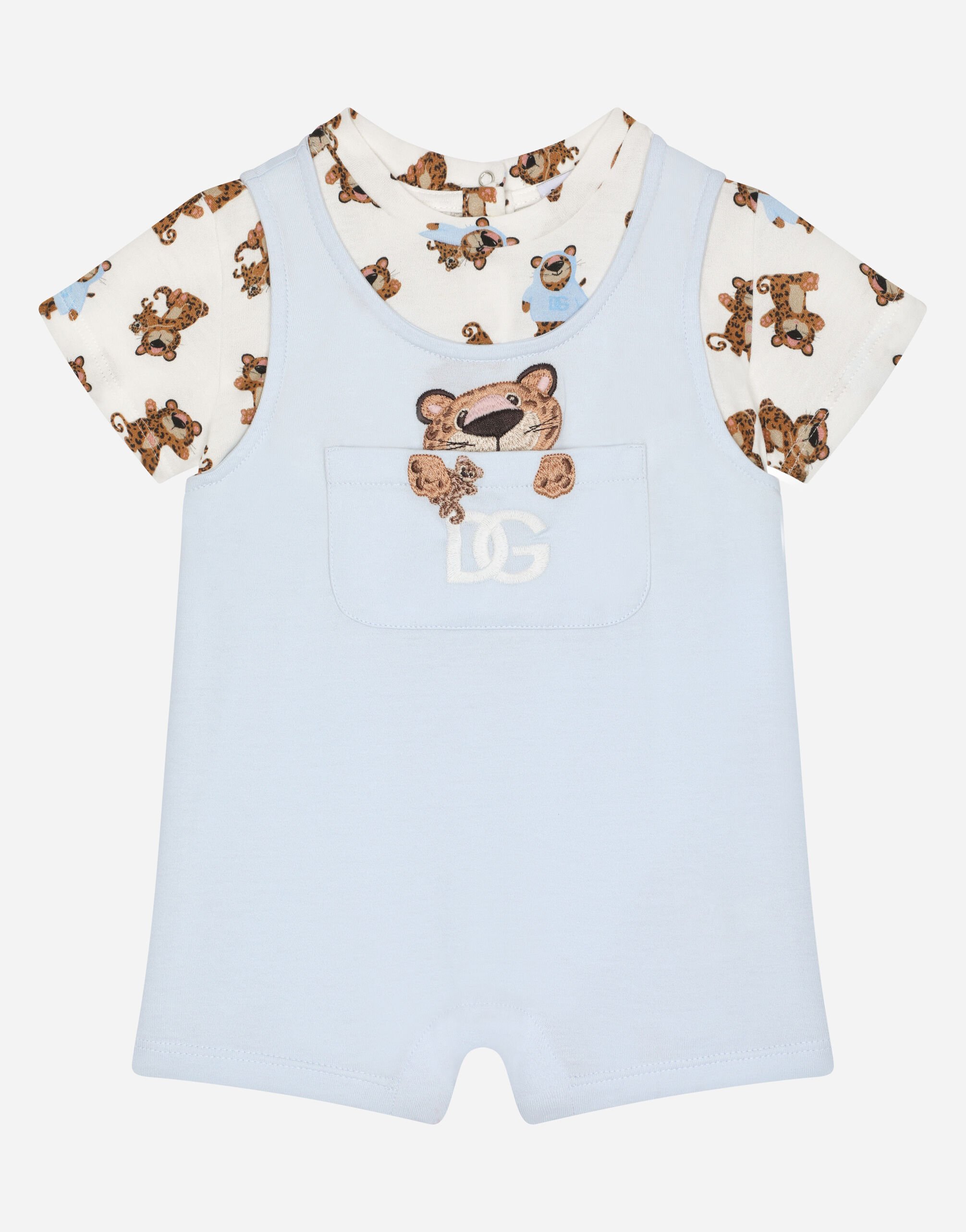 Dolce & Gabbana Baby leopard-print jersey onesie Pink DK0065A1293
