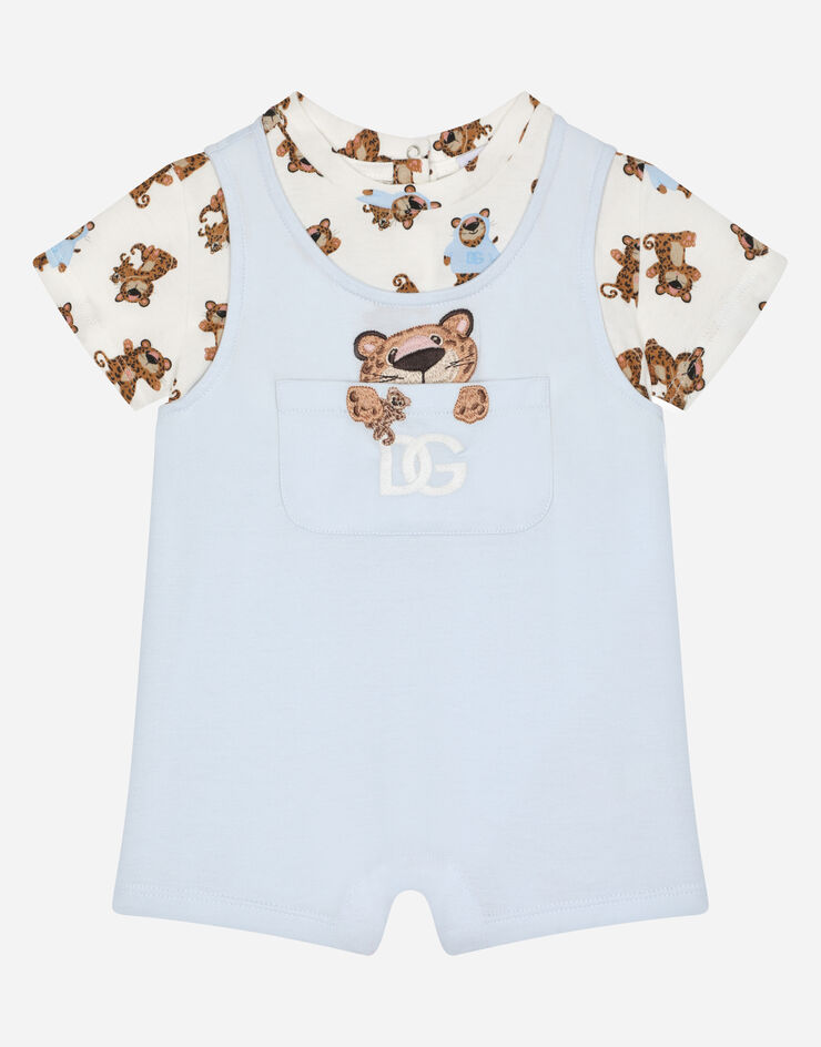Dolce & Gabbana Baby leopard-print jersey onesie Azure L1JO4XG7G3S