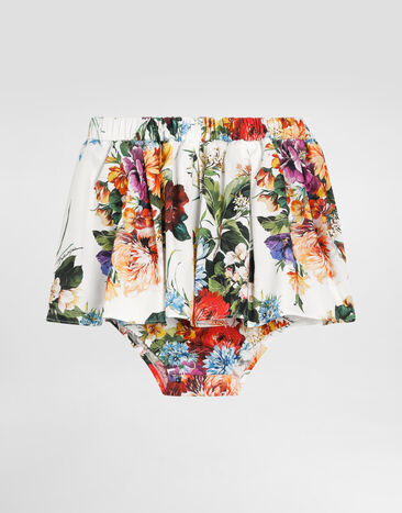 Dolce & Gabbana Jupe en popeline à imprimé fleurs Imprimé L25I65HS5TW