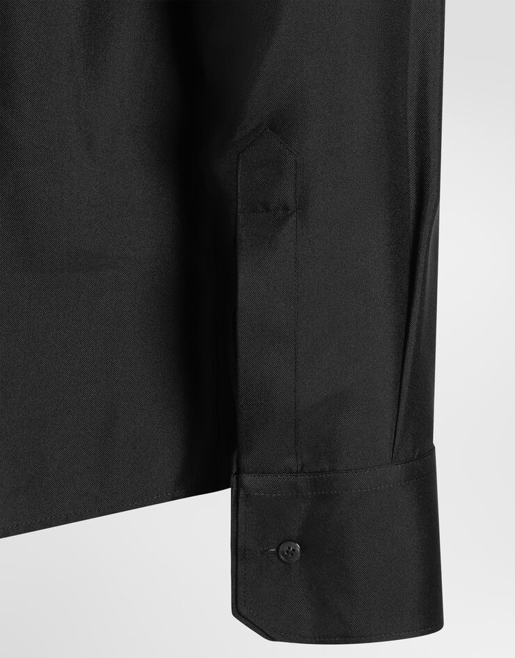 Dolce & Gabbana Camisa Martini en twill de seda Negro G5MM4TFU1XB