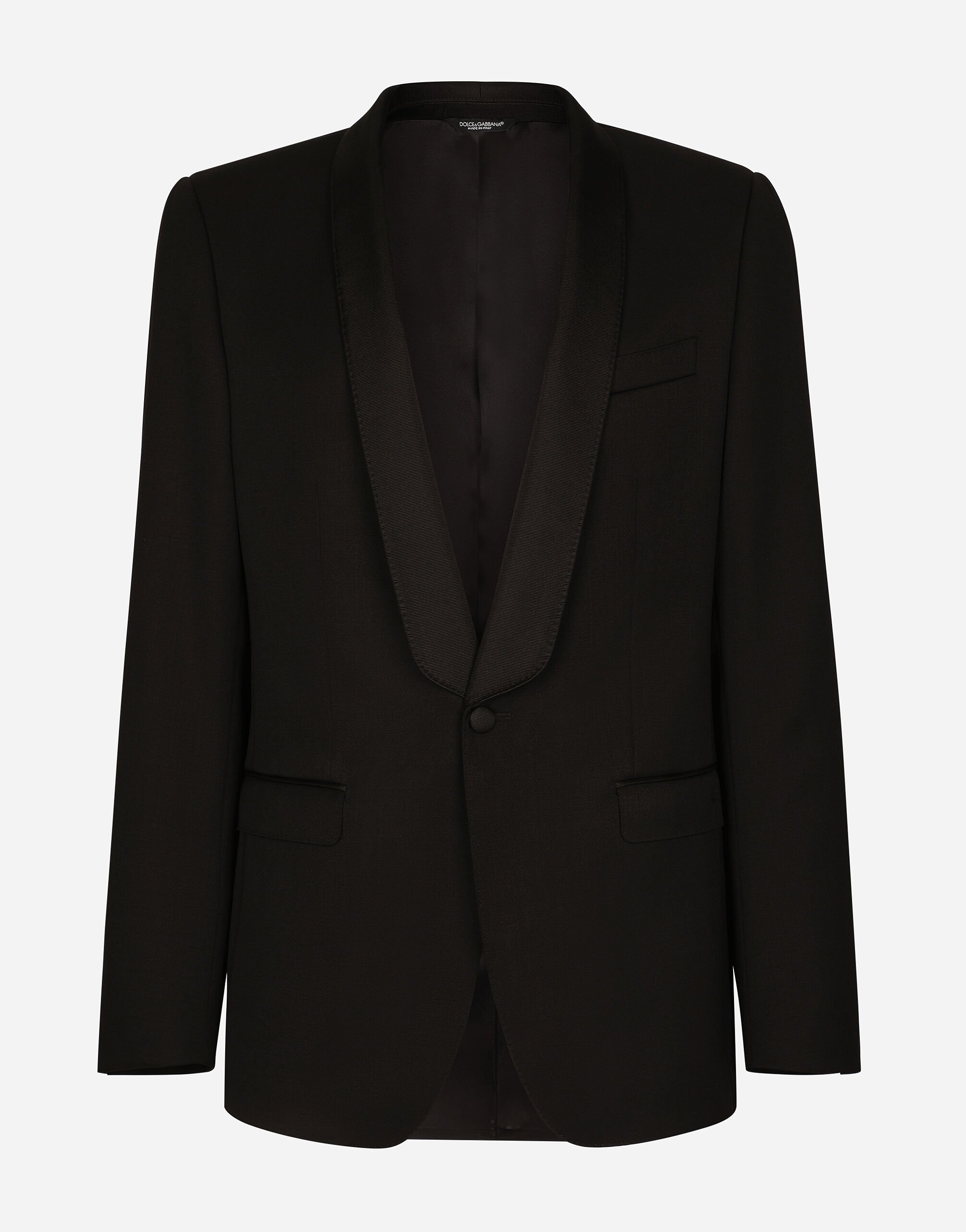Dolce & Gabbana Single-breasted stretch wool Sicilia-fit tuxedo jacket Grey G2NW1TFU4LB