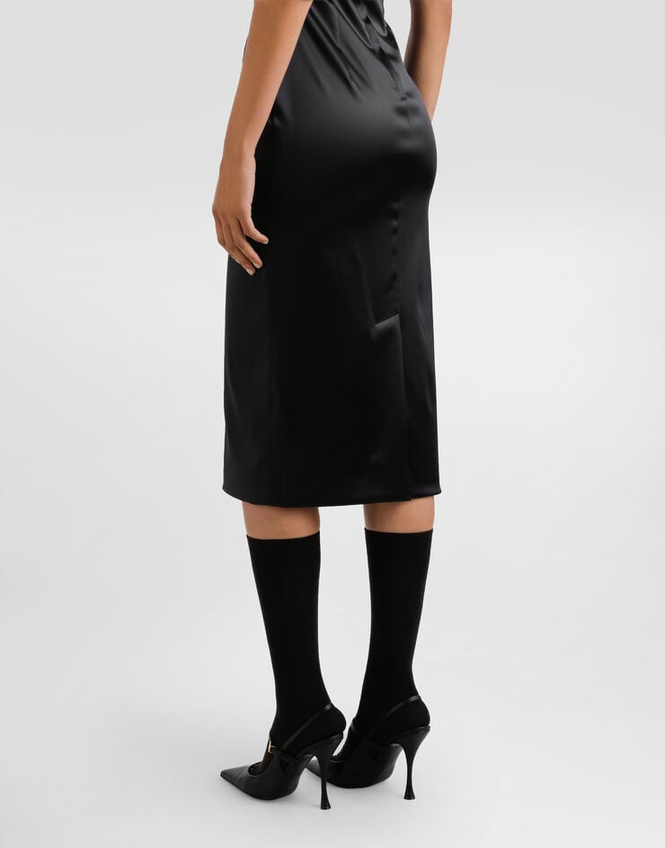 Dolce & Gabbana Stretch satin dress Grey F6TVTTFURAD