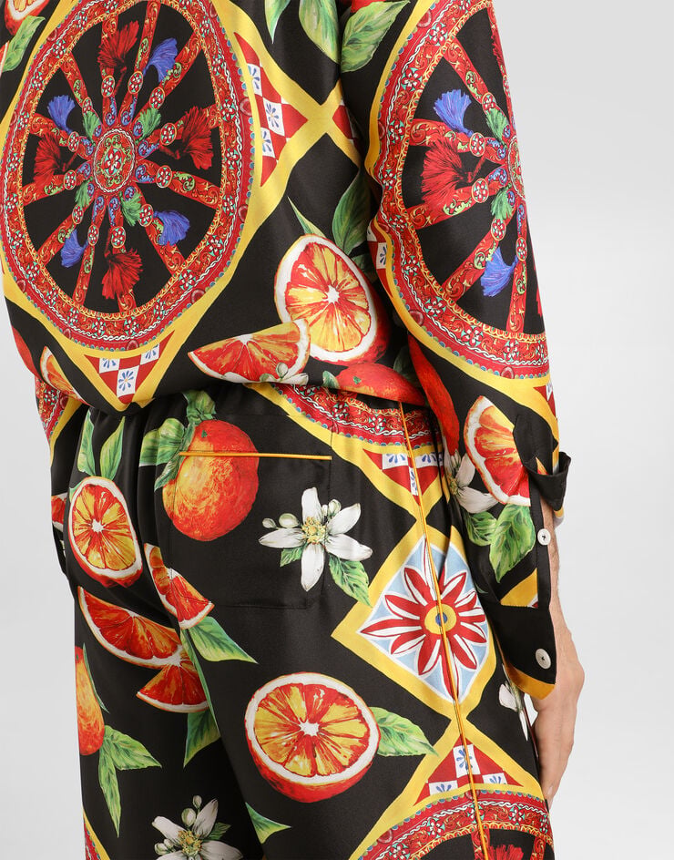 Dolce & Gabbana Carretto-print vanity silk twill trousers Dolce & Gabbana Carretto-print vanity silk twill trousers Multicolor GVRMATHI14M