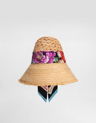 Dolce & Gabbana Sombrero de paja con bandana Multicolor FH672AGDC8A