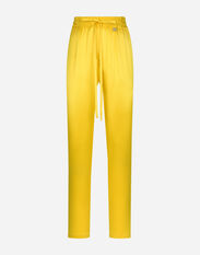Dolce & Gabbana Silk crepe pants with elasticated waistband Yellow F6UT1TFU5T9