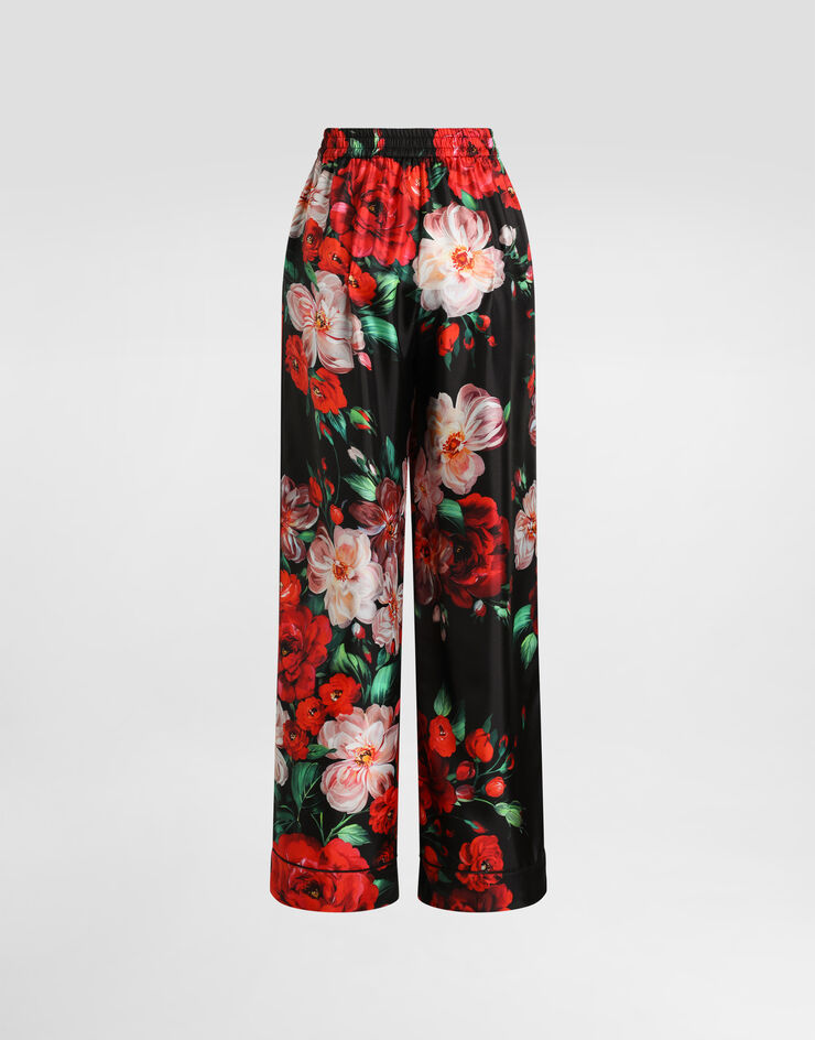 Dolce & Gabbana 玫瑰印花缎布睡裤 版画 FTAMPTIS1ZD