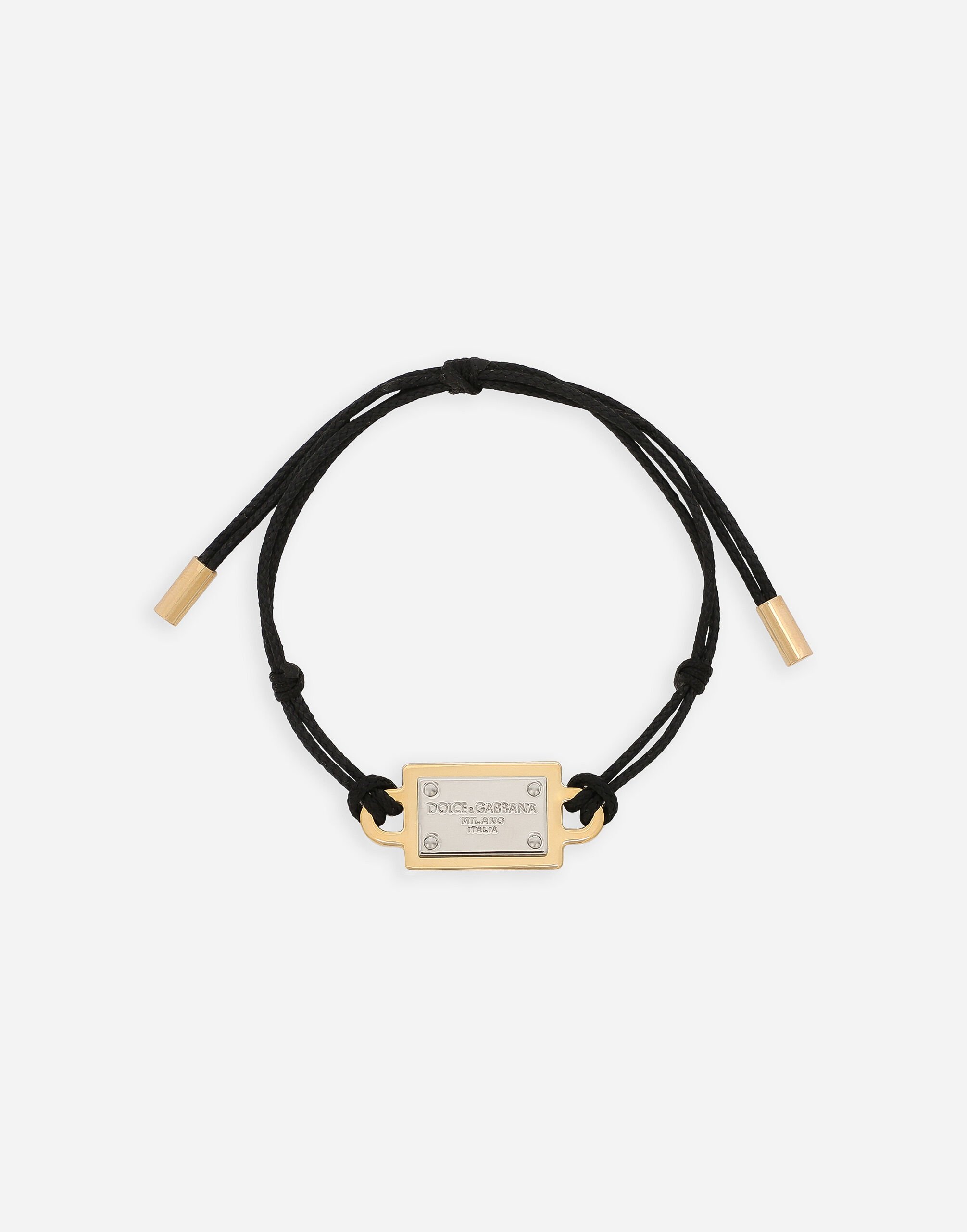 Dolce & Gabbana Bracelet with cord and logo tag Black O8B76JONO12