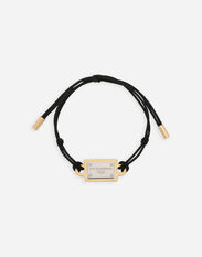 Dolce & Gabbana Bracelet with cord and logo tag Black VG443FVP187