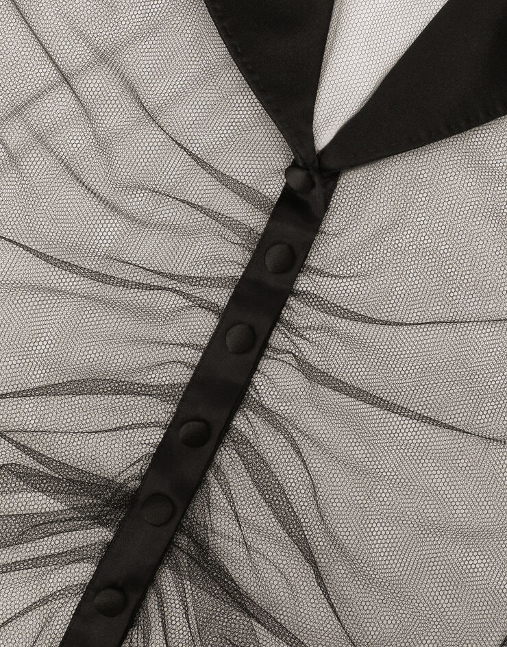 Dolce & Gabbana Tulle jacket with satin details Black F27AOTHLMLQ