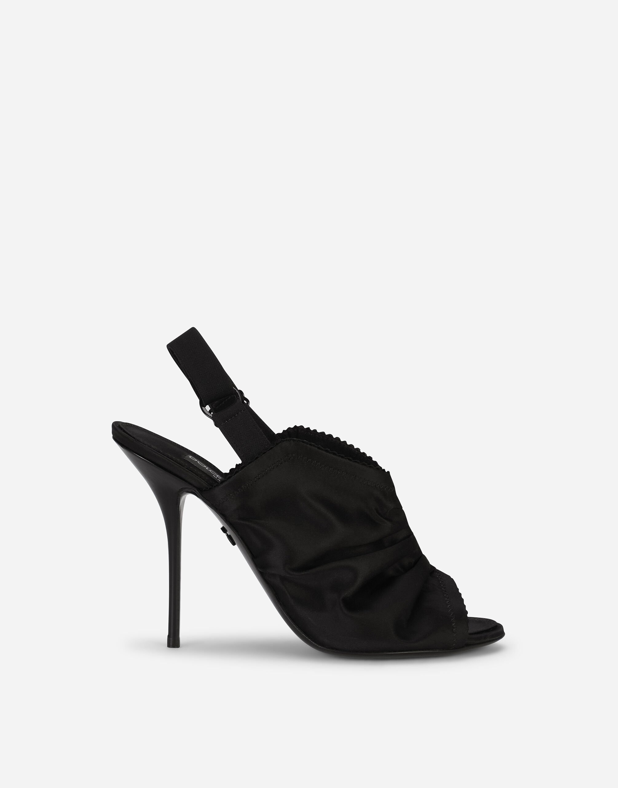 Dolce & Gabbana Satin slingbacks with corset-style fastening Black CG0680A1037