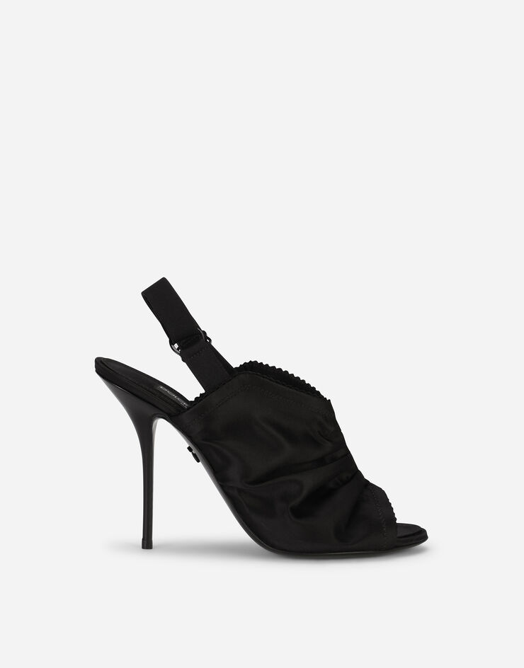 Dolce & Gabbana Satin slingbacks with corset-style fastening Black CG0493AQ031