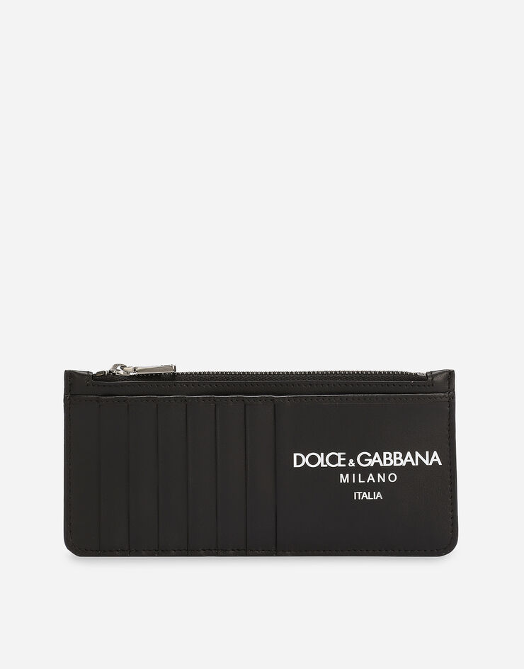 Dolce&Gabbana Vertical calfskin card holder with logo Multicolor BP2172AN244