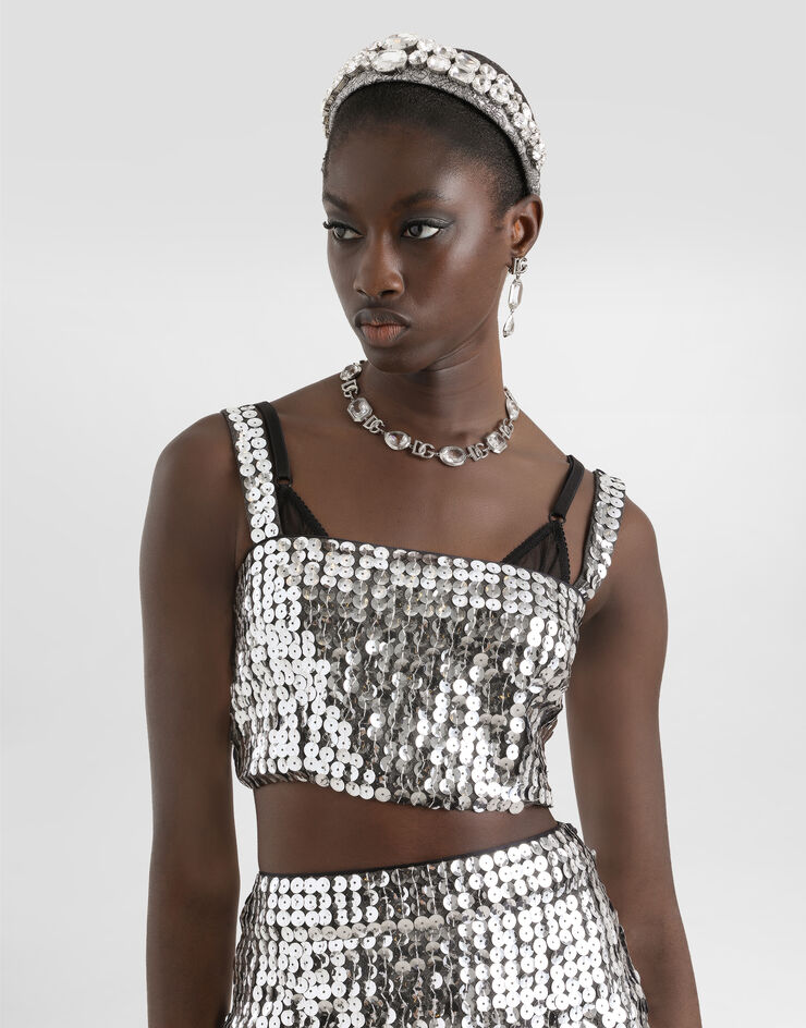 Dolce & Gabbana Sequin top Dolce & Gabbana Sequin top Silver F79AATFLSL3