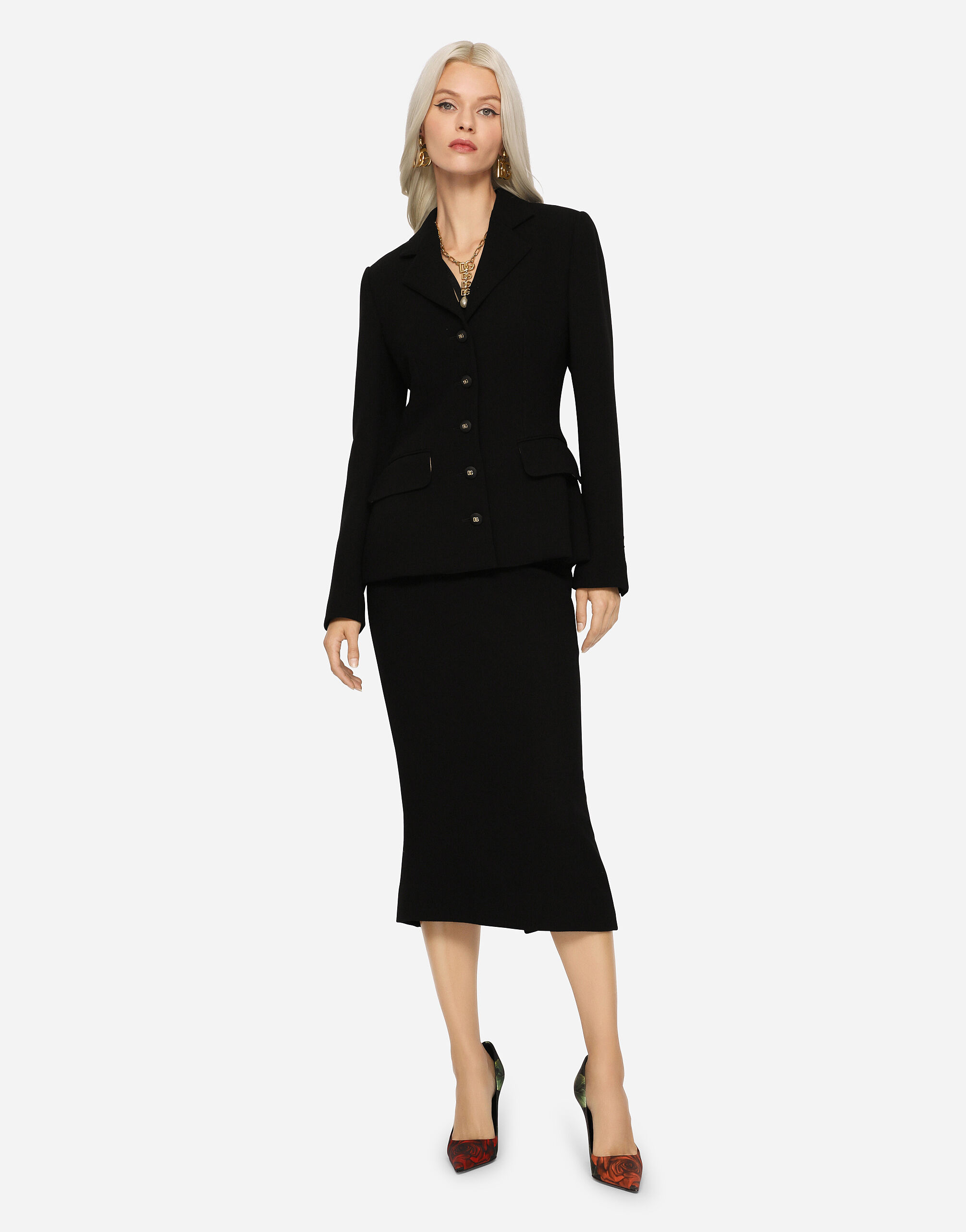Womens black wool deals pencil skirt