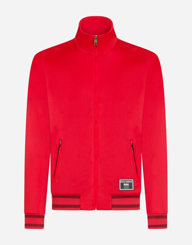 Dolce & Gabbana Zip-up sweater with patch BORDEAUX G9IQJTHU7B7