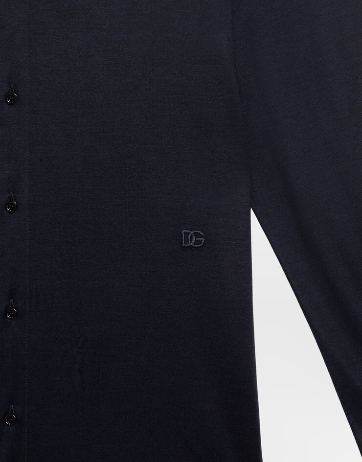 Dolce & Gabbana Martini silk jersey shirt Dolce & Gabbana Martini silk jersey shirt Blue G5OX5ZFU75F
