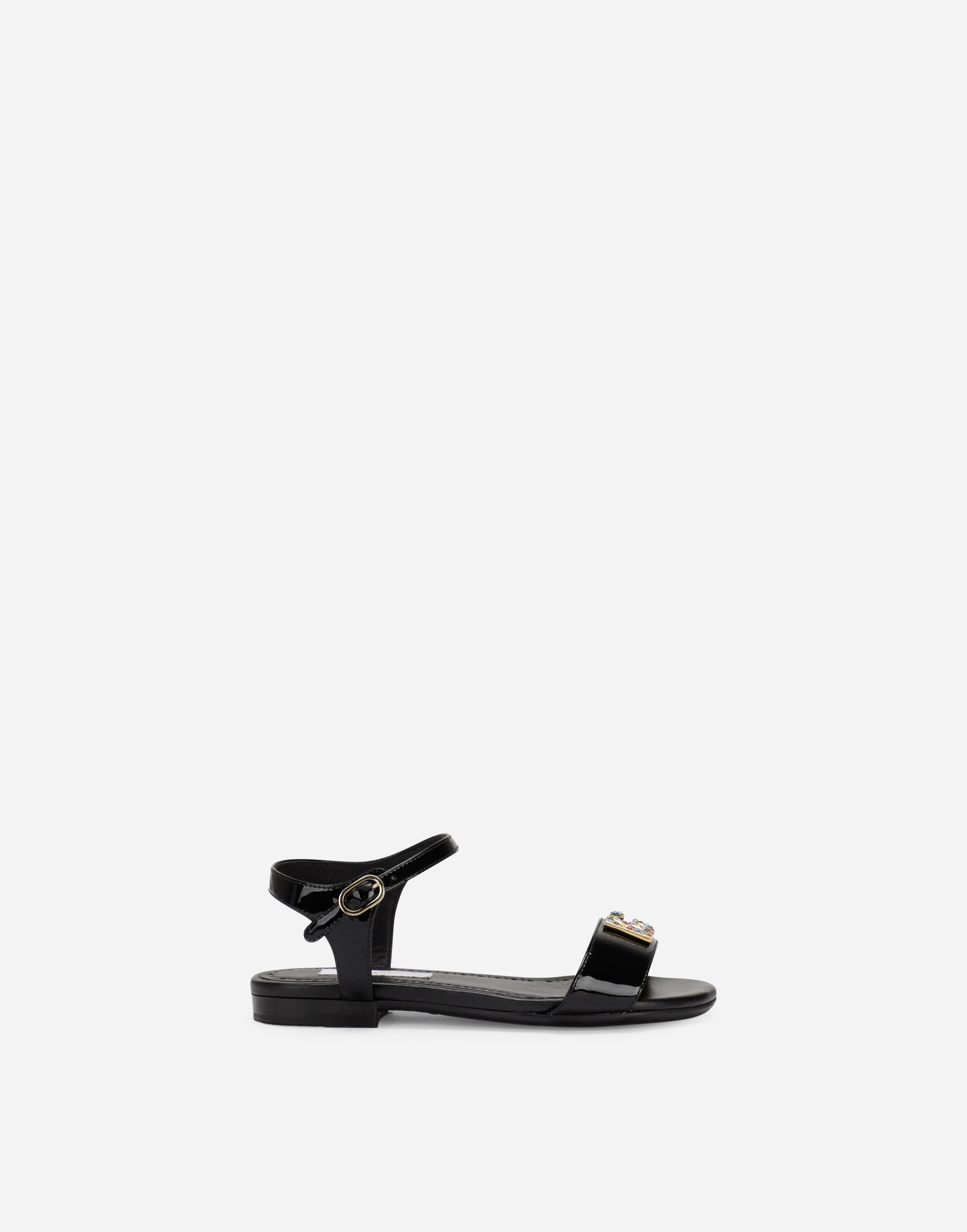 Dolce & Gabbana Patent leather sandals with DG logo Multicolor DA5049AA437