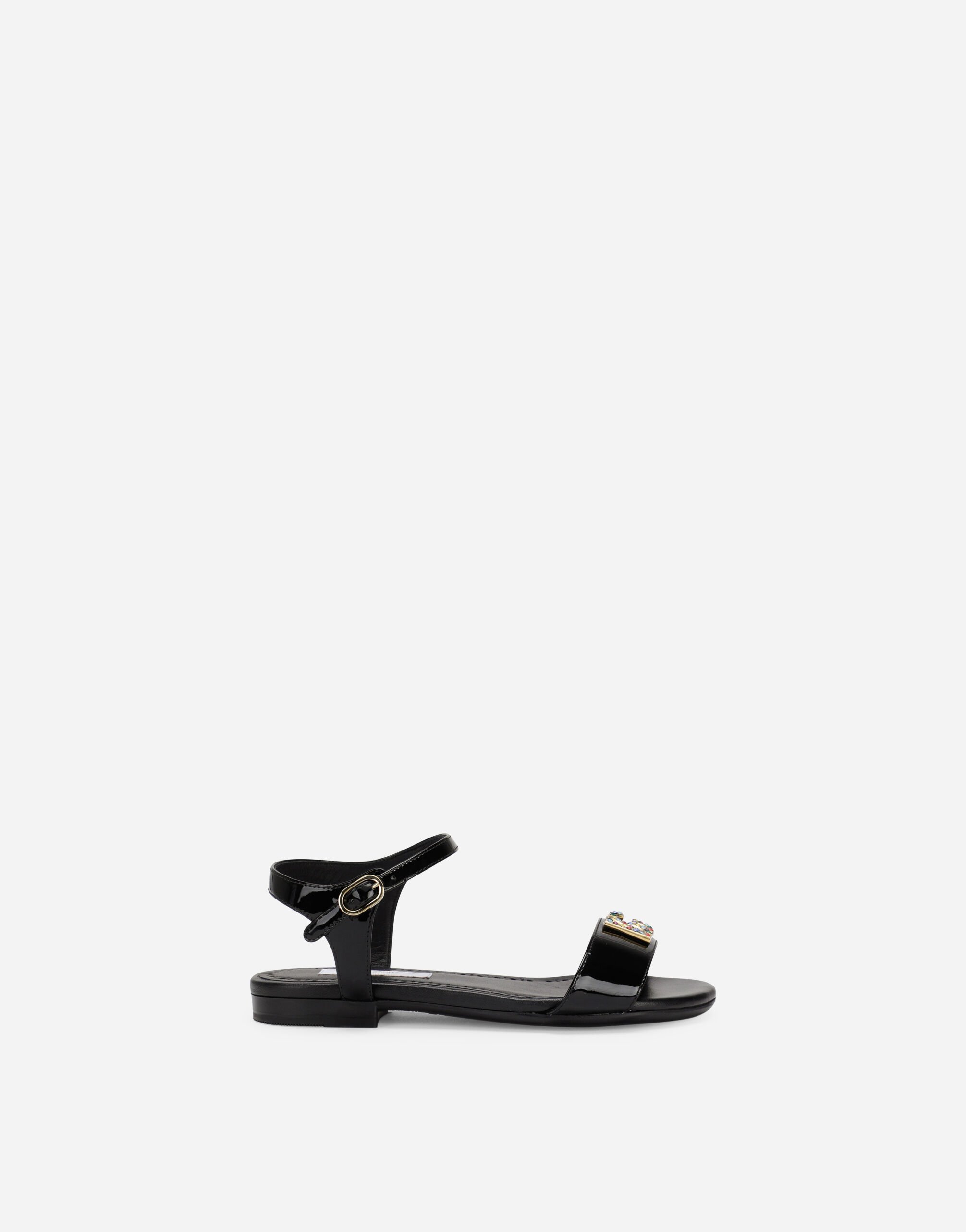 Patent leather flat sandals top