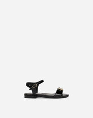 Dolce & Gabbana Patent leather sandals with DG logo Black D11141A1328