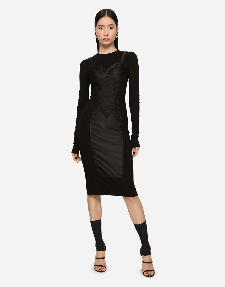 Dolce & Gabbana Jersey midi dress Black F6ARFTFUGKF