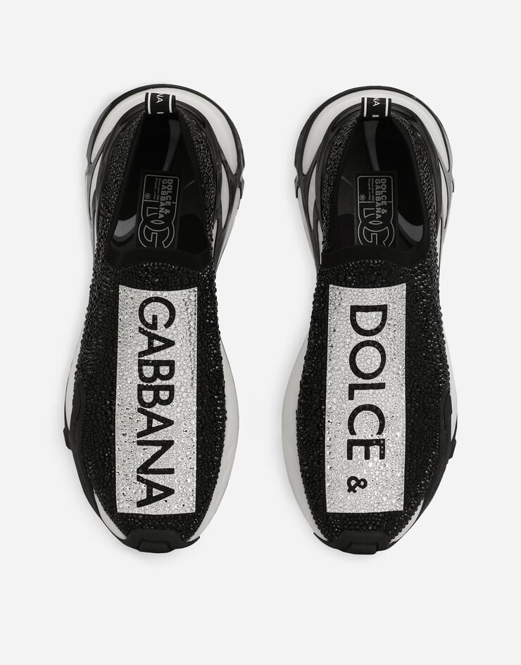 Dolce & Gabbana Zapatilla Fast con strass termoadhesivos Negro CS2172AJ673
