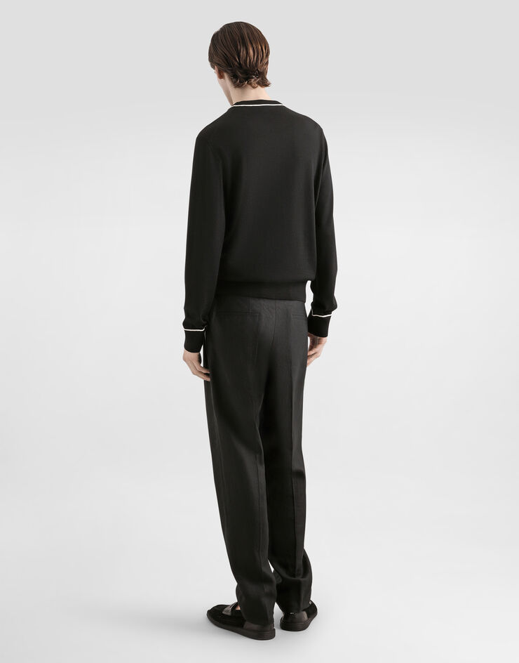 Dolce & Gabbana Classic linen trousers Black GP114TFU4JB