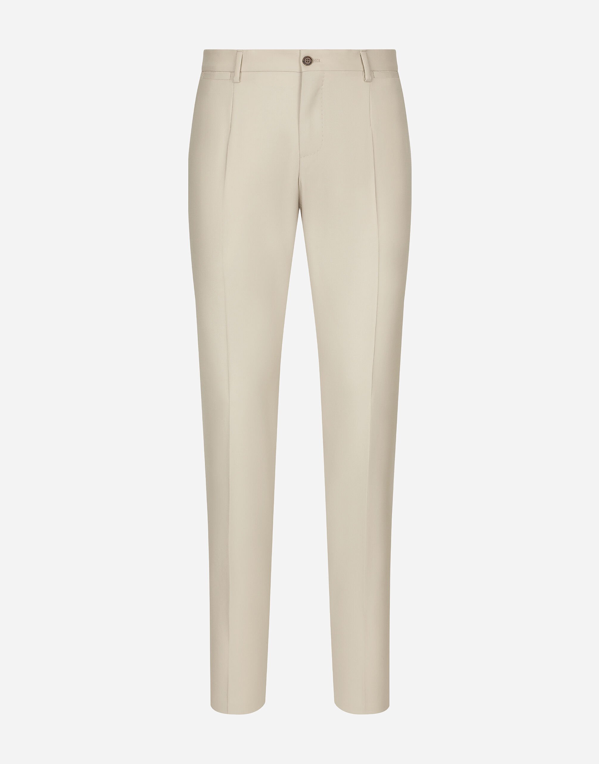 Dolce & Gabbana Pantalone sartoriale in lana vergine Bianco G2QU6TFU269