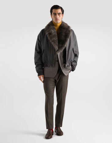 Dolce & Gabbana Padded wool flannel bomber jacket Dolce & Gabbana Padded wool flannel bomber jacket G9CLATFU291