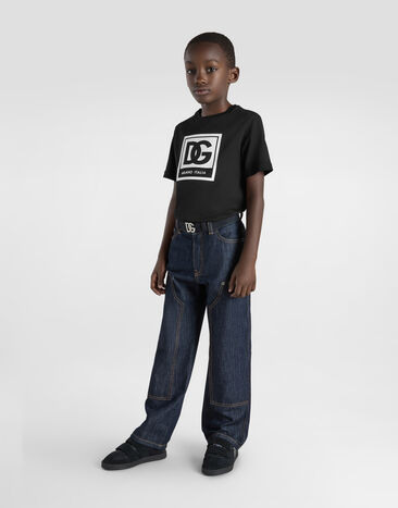 Dolce & Gabbana T-shirt en jersey à logo DG Noir L4JTILG7O6L