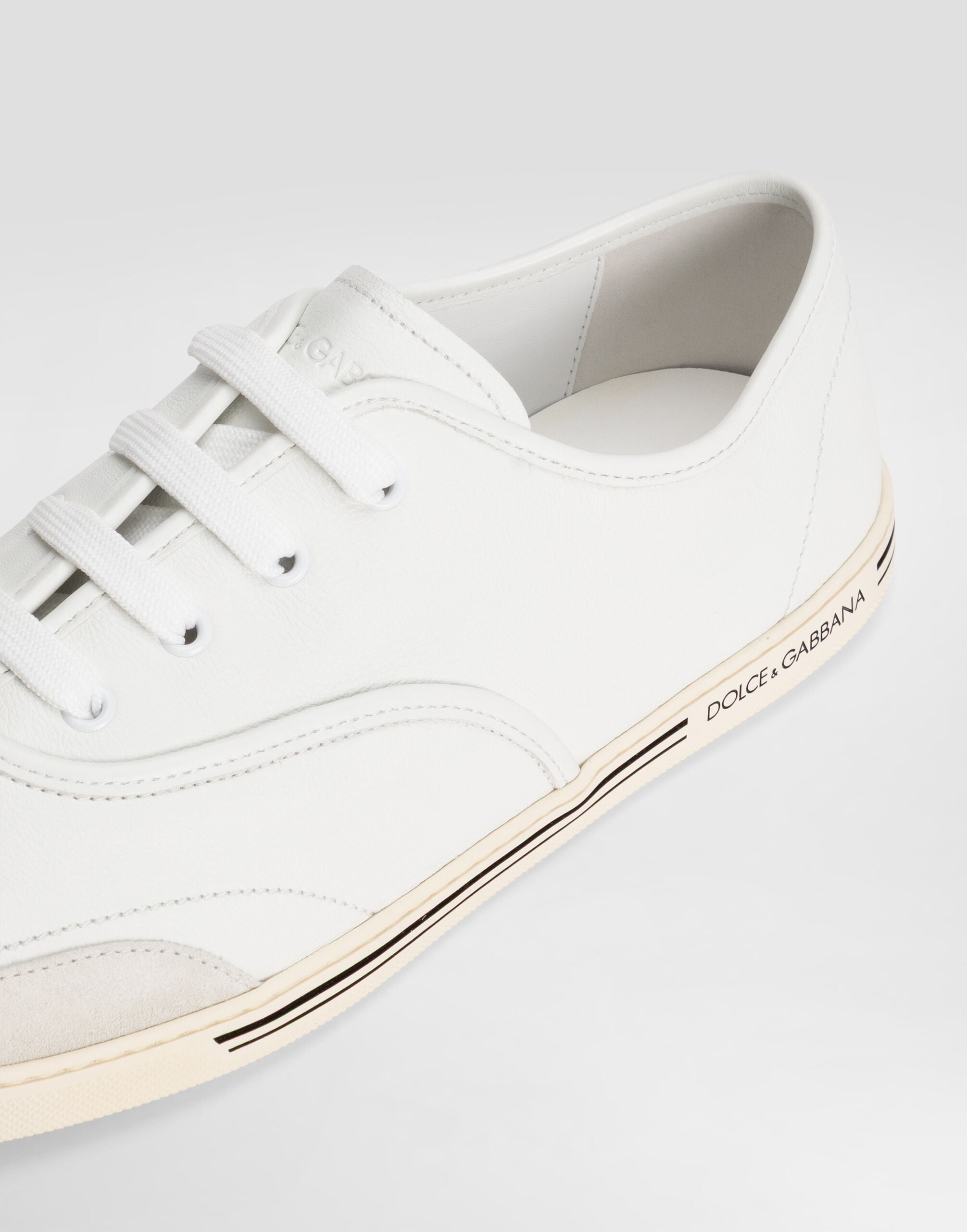 Saint Tropez calfskin sneakers in White for Men | Dolce&Gabbana® US