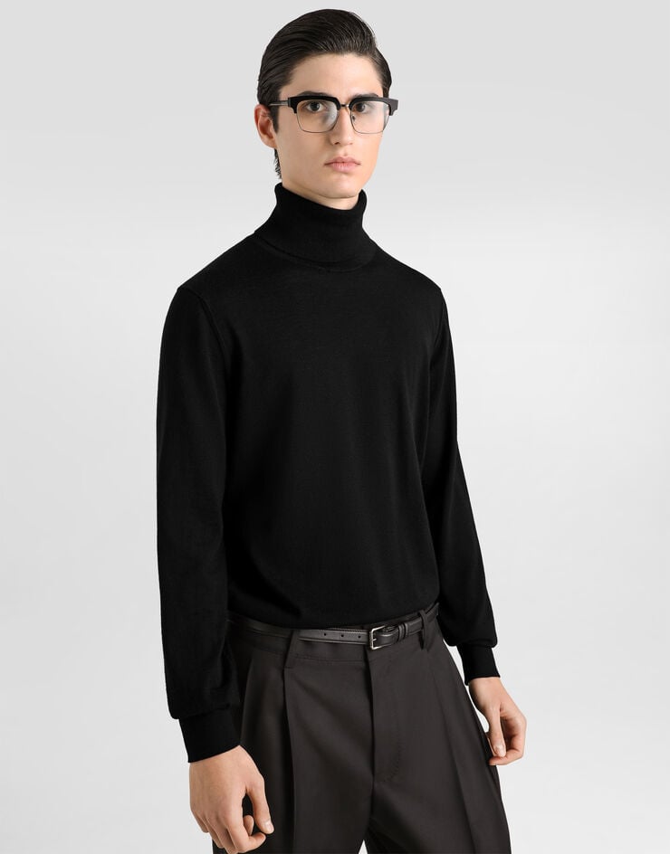 Dolce & Gabbana Rollkragenpullover aus Kaschmir Dolce & Gabbana Rollkragenpullover aus Kaschmir Schwarz GXW05TJBW1W