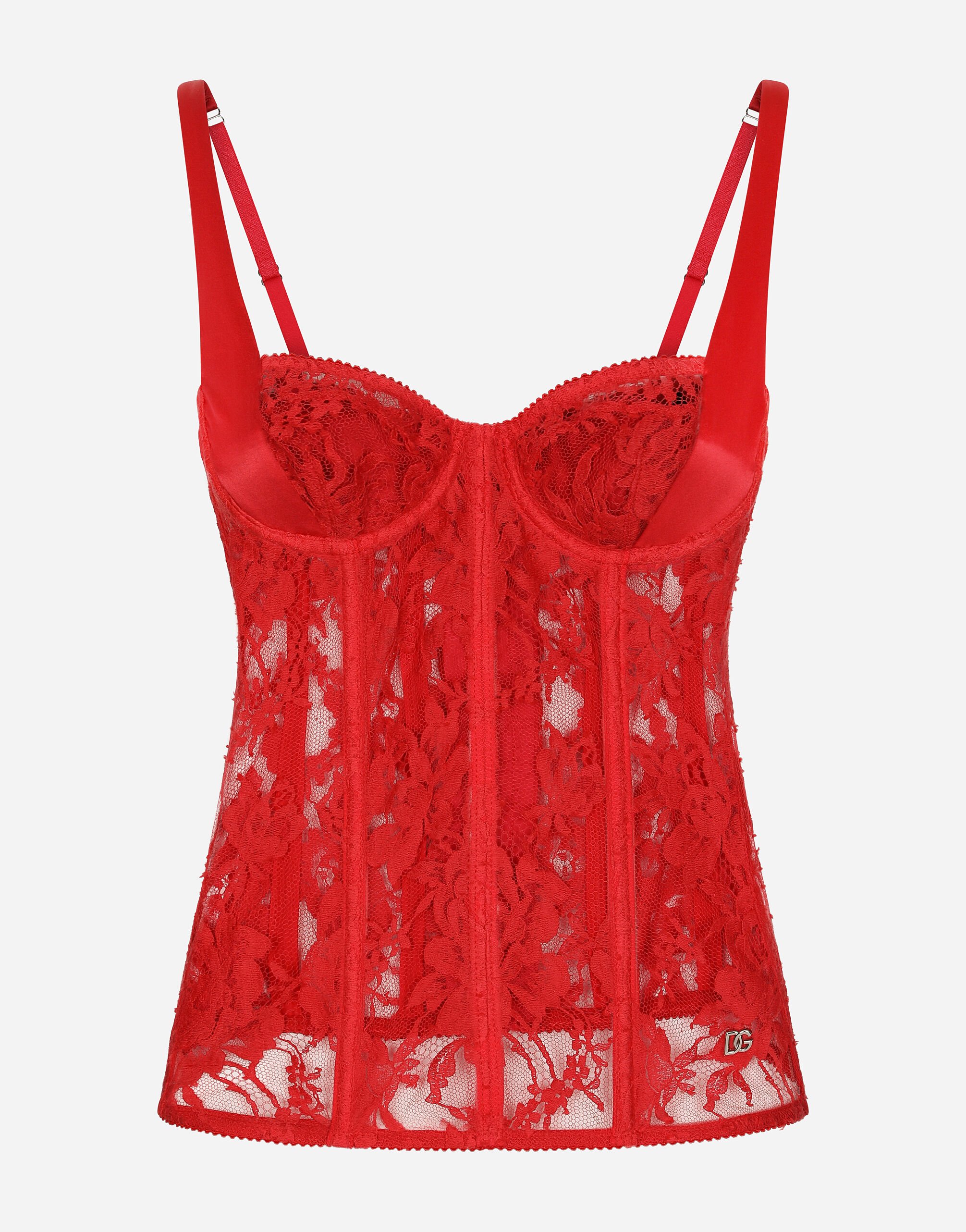 Dolce & Gabbana Lace lingerie corset Red F6BDLTFURAD