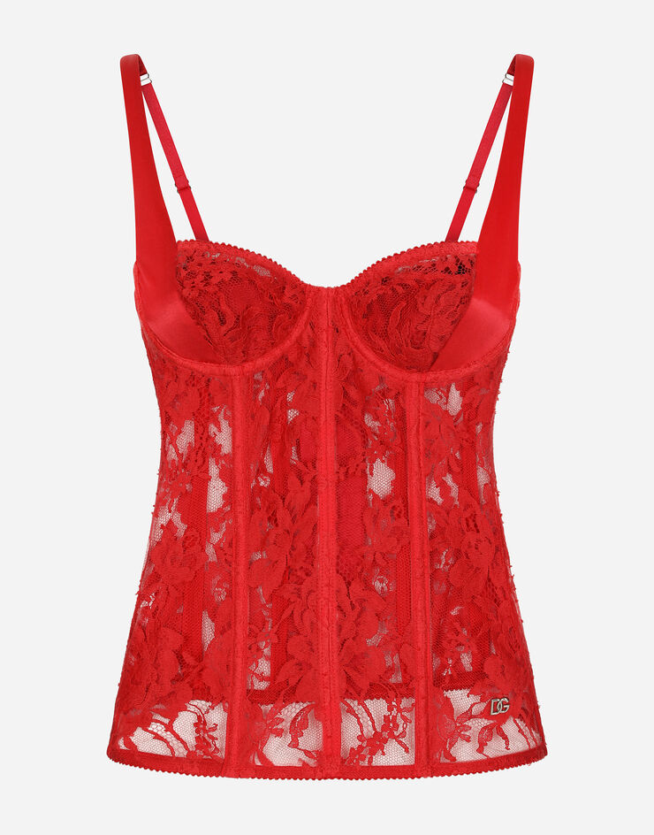 Red Corset Detail Lace Body, Lingerie