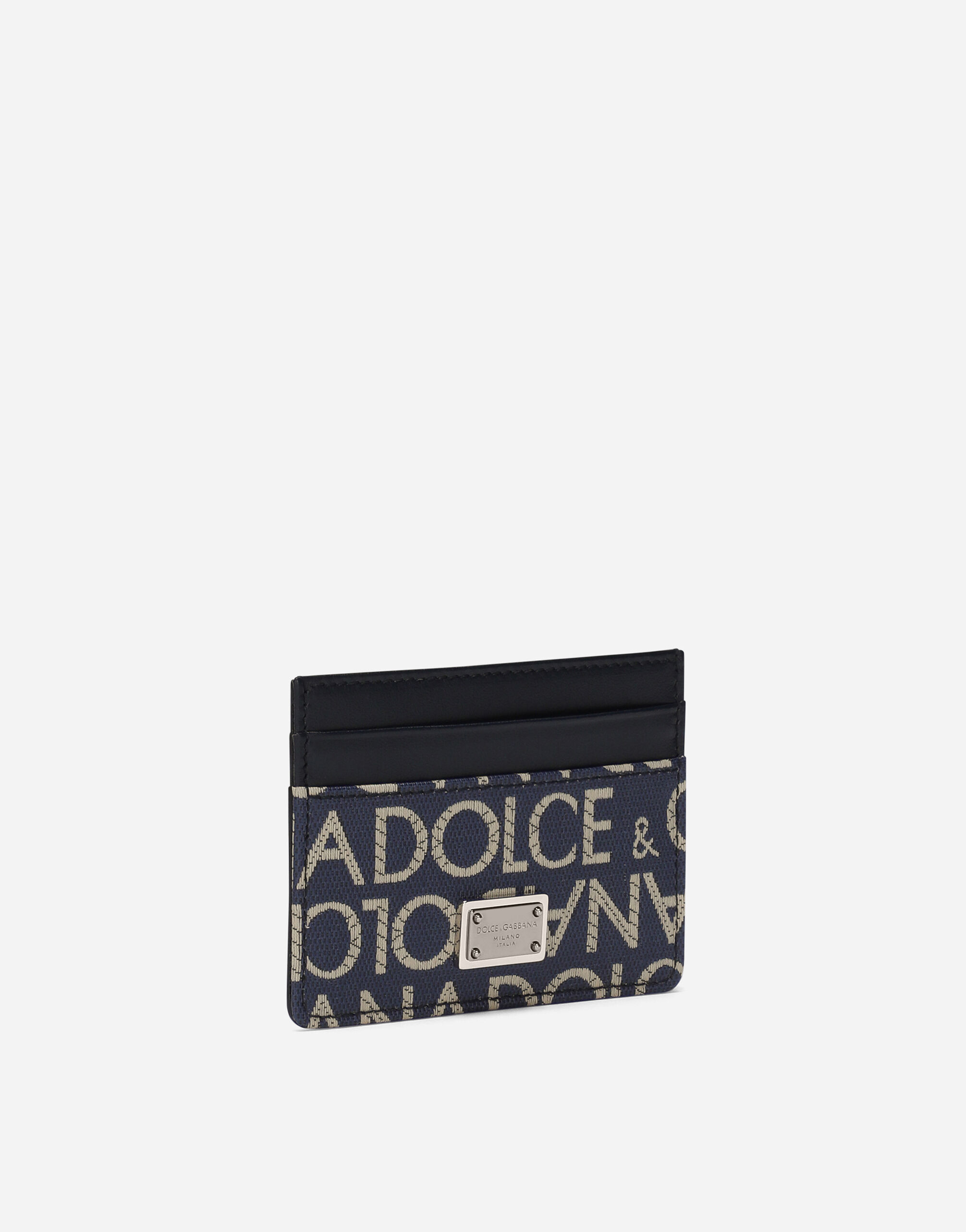 Coated jacquard card holder in Blue for Men Dolce Gabbana US