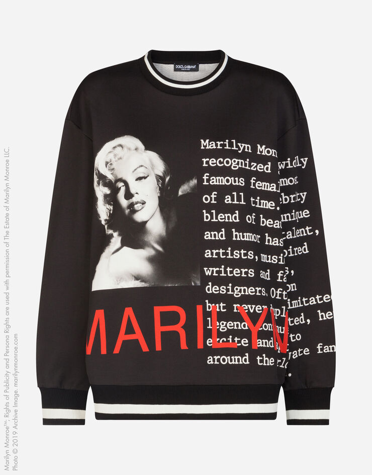 Dolce & Gabbana Jersey sweatshirt with marilyn monroe print BLACK F9C85TFI7S2