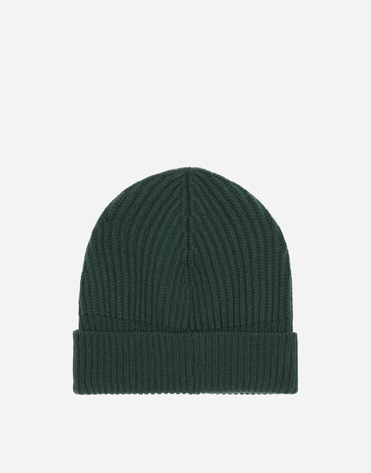 Dolce & Gabbana Knit hat with logo tag Green GXK63TJEMQ5